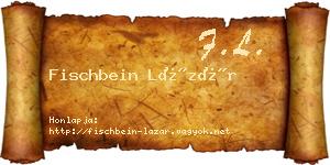 Fischbein Lázár névjegykártya